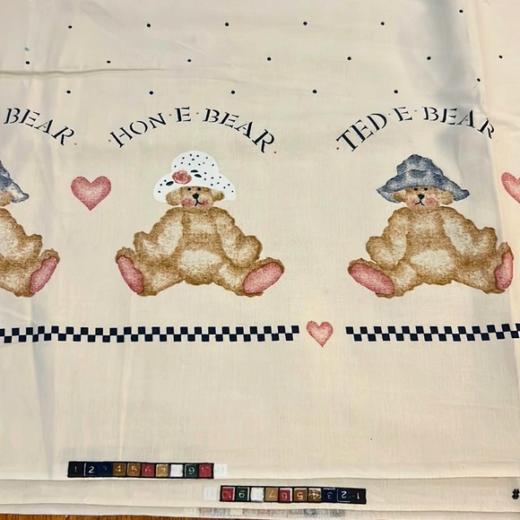 Vintage 1999 Sewing Fabric #7141 Ted-E-Bear Border Past & Presents 2ydsx45”Quilt - Picture 3 of 8